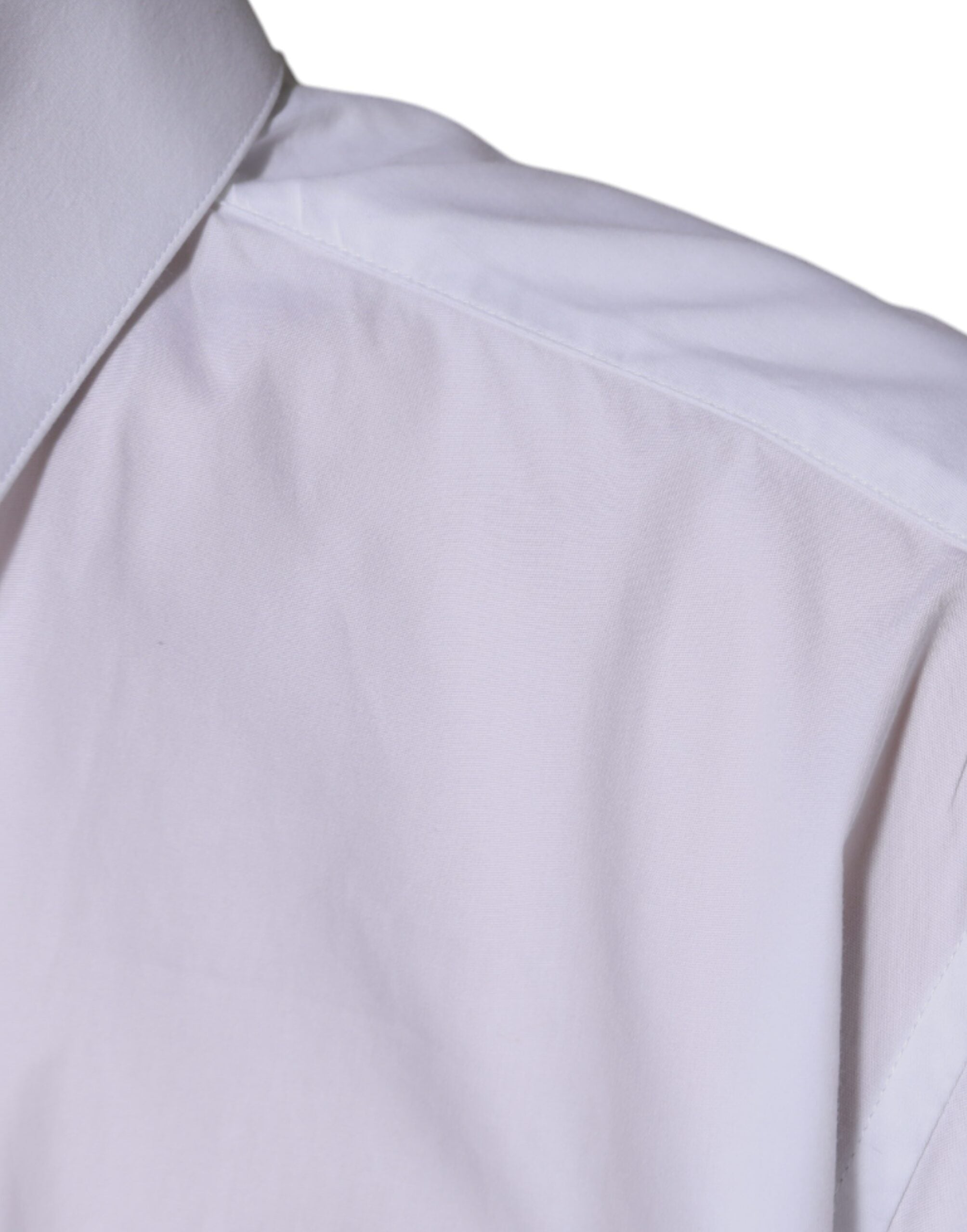 Dolce & Gabbana White cotton shirt with long sleeves GOLD
